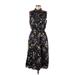 Adam Lippes Collective Casual Dress - Shirtdress High Neck Sleeveless: Black Floral Dresses - Women's Size 4