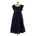 Madewell Casual Dress - Midi Square Short sleeves: Blue Print Dresses - Women's Size Medium