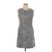 Lands' End Casual Dress - Mini High Neck Sleeveless: Gray Dresses - Women's Size 14 Petite