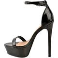 HJGTTTBN High Heels Women's High Heeled Platform Shoes Black High Heeled Shoes (Size : 5.5 UK)