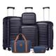 Kono Suitcase Sets of 6 Piece Beauty Case/Cabin/Medium/Large Luggage Carry On Travel Suitcase Sets Includes 1pcs Travel Bag and 1pcs Toiletry Bag Lightweight Polypropylene Travel Suitcase Sets