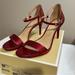 Michael Kors Shoes | Michael Kors Women’s Mid Sandals With Metallic Embossed Red Leather Size 6.5 Euc | Color: Red | Size: 6.5