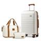 Kono Luggage Sets of 3 Piece Carry On Hand Luggage Includes 1pcs Travel Bag and 1pcs Toiletry Bag Lightweight Polypropylene 55cm Cabin Suitcase Sets with Secure TSA Lock