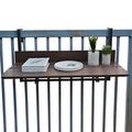 Balcony Railing Hanging Table,Balcony Bar Table for Railings,Outdoor Side Tables, Folding Balcony Table Hanging Adjustable Deck Table for Patio, Garden,1.5Cm Imitation Wooden/100 * 37Cm/39.37 * 14.