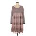 Simply Couture Casual Dress - Mini Crew Neck Long sleeves: Gray Dresses - Women's Size 1X