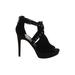 GBG Los Angeles Heels: Black Solid Shoes - Women's Size 7 - Peep Toe