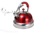 Tea Kettle 5 Liter Stainless Steel Whistling Tea Kettle - Modern Stovetop Whistling Tea Pot,Stove Top Water Kettle with Cool Grip Ergonomic Handle,Red Stove Top Whistling Tea Kettle