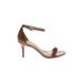 Sam Edelman Heels: Brown Print Shoes - Women's Size 8 1/2 - Open Toe
