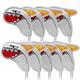 Golf Club Covers 9Pcs PU Golf Iron Protection Cover Golf Club Headcover Protector Golf Sport Equipment Gear Replacement Accessories Golf Head Covers (Color : White)