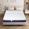 Panana King Mattress, 20CM Gel Memory Foam 5FT Mattress for Cool Sleep & Pressure Relief - Medium, 150x200x20CM(White/Blue)