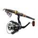 Reel and Fishing Rod Combo Telescopic Fishing Rod Carbon Fiber Spinning Fishing Rod and 13BB Fishing Reel Combo Telescopic Fishing Pole Spinning Reel Kit Fishing Rod (A 2.1M Rod With YO1000)