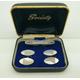 Mens Vintage 9Ct Gold On Sterling Silver Mother Of Pearl Tie Clip & Cufflinks Boxed Set