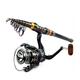 Reel and Fishing Rod Combo Telescopic Fishing Rod Carbon Fiber Spinning Fishing Rod and 13BB Fishing Reel Combo Telescopic Fishing Pole Spinning Reel Kit Fishing Rod (A 1.8M Rod With YO1000)