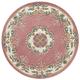 Royal Wool Traditional Rug Rose Pink Cream 120 x 120cm (4ft x 4ft approx) Circle