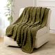 FY FIBER HOUSE Fleece Blanket Twin Size for Couch 300GMS Super Soft Plush Fuzzy Blankets and Throws for Sofa Bed Office, 60x80 Inches, Olive Green