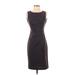 Calvin Klein Casual Dress - Sheath Crew Neck Sleeveless: Black Print Dresses - Women's Size 0