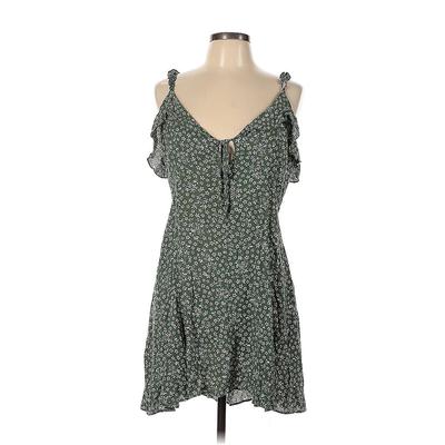 Dress Forum Casual Dress - A-Line V Neck Sleeveless: Green Print Dresses - Women's Size Large