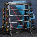 METIS Barbell Weights Rack | 400kg Barbell Stand for Barbell Storage | Rack Holder for Weights | Barbell Stand Only + 5 Barbells [10-30kg] Set | Gym Storage (Rack + Full Barbell Set (10x Bars))