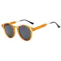 MiqiZWQ Men's sunglasses Retro Round Sunglasses Women Men Female Sun Glasses Men-C7 Orange Grey