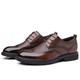 New Shoes Dress Oxford for Men Lace Up Pointed Burnished Toe Brogue Embossed Wing tip Leather Derby Shoes Non Slip Low Top Slip Resistant Business (Color : Dark Brown Lined, Size : 9 UK)