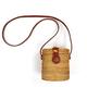 PACUM Straw Bag,Beach Bags For Women Pure handmade vine chip small cylinder small water bucket bag small round bag small fresh (Color : 13 * 14cm)