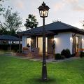 KiLoom Classic Vintage Garden Pathway Lawn Lamp Column Light Antique Aluminum Metal Clear Glass Lantern Street Post Light Victorian Villa Outdoor Waterproof Floor Lamp E27 Streetlight (Size : 170cm)