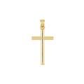 14K Yellow Gold Cross Pendant Basic 3D Necklace Charm 0.7 Grams