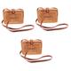 Holibanna 3pcs Women Casual Craft Bag Crossbody Shoulder Handbag Casual Clutch Purses Handwoven Rattan Bag Summer Beach Wallet Handmade Wicker Woven Purse Wooden To Weave Backpack Miss