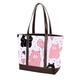 FVQL Large Tote Bags for Women, Faux Leather Strap and Bottom, Canvas Shoulder Bag Handbag, lovely animal bear cartoon