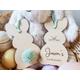 Personalised Easter Bunny Tag. Cute Basket Name Tags, Wooden Bunny Rabbits, Gift For Children. Gift
