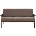 Beliani Retro Living Room Sofa Fabric Upholstery Wooden Frame 3 Seater Couch Brown Asnes