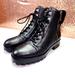 Michael Kors Shoes | Michael Kors Rosario Ankle Combat Moto Boots Shoes Size 9m Black Leather Lace-Up | Color: Black | Size: 9