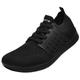 ASHION Unisex Barefoot Shoes Women's Trail Running Shoes Men's Barefoot Shoes Wide Shoes Walking Shoes Road Running Shoes,All Black,6 UK