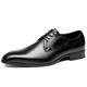 New Dress Shoes for Men Lace Up Derby Shoes Black Round Burnished Toe Leather Low Top Non Slip Rubber Sole Anti-Slip Wedding (Color : Black, Size : 7 UK)