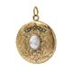 Edwardian Round Rolled Gold Seed Pearl & Shell Cameo Locket