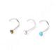 Surgical Steel Nose Stud 0.8mm Curved Bar Turquoise Tigers Eye White Howlite Stone