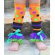 Halloween Polka Dot & Striped Ruffled Leg Warmers - Dots, Halloween Leg Warmers, Costume, Sock, Girls Socks