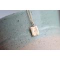 Solid Gold Personalised Square Tag Necklace | Recycled 9Ct Pendant Initial Delicate