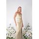 Beige Color Satin Bridesmaid Dress, Slip Wedding Dresses, Long Spaghetti Maxi