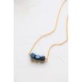 Blue Chrysocolla Necklace, Raw Crystal Necklace, Natural Gemstone Raw Quartz 14K Gold Filled Necklace