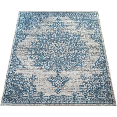 Teppich PACO HOME "Coco 206", blau, B:80cm H:4mm L:150cm, Polypropylen (PP), Teppiche, Flachgewebe, modernes Design, Orient-Optik, In- und Outdoor geeignet Image