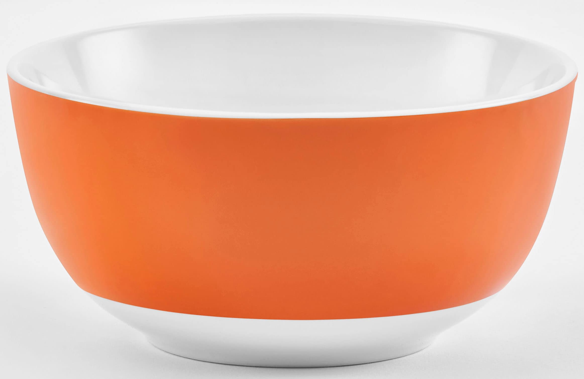 Müslischale VAN WELL "Vario", orange (orange, weiß), B:21,5cm H:14,5cm T:15cm Ø:14cm, Porzellan, Schüsseln, Müslischale, spülmaschinen- und mikrowellengeeignet, Ø 14 cm