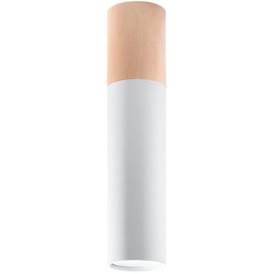 SOLLUX LIGHTING Deckenleuchte "PABLO", braun (naturholz, weiß), H: 30cm, Lampen, leuchtet nieder Image