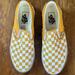 Vans Shoes | Brand New: Vans -Classic Slip-On Checkerboard (Yellow) W 9.5 / M 8.0 | Color: White/Yellow | Size: 9.5