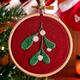 Mistletoe Bauble Embroidery Kit, Craft Kit For Beginners, Modern Embroidery Kit, Christmas Bauble, Stocking Filler, Secret Santa