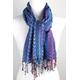 Blue Pink & Purple Stripy Scarf, Shawl, Wrap, Pashmina, Head Scarf Fair Trade