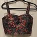 Anthropologie Tops | Anthropologie Hutch Women's 2 Floral Textured Cropped Bustier | Color: Black/Red | Size: 2