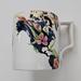 Anthropologie Dining | Anthropologie "Bloom Where You Go" Whitney Winkler Floral Ceramic Coffee Mug | Color: Orange/White | Size: Os