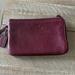 Coach Bags | Coach Pebbled Leather Burgundy Double Corner Zip Wristlet Wallet | Color: Purple/Red | Size: Os