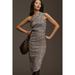 Anthropologie Dresses | Anthropologie Maeve One-Shoulder Asymmetrical Slim Midi Dress Womens Sz 2 Black | Color: Black/Gray | Size: 2